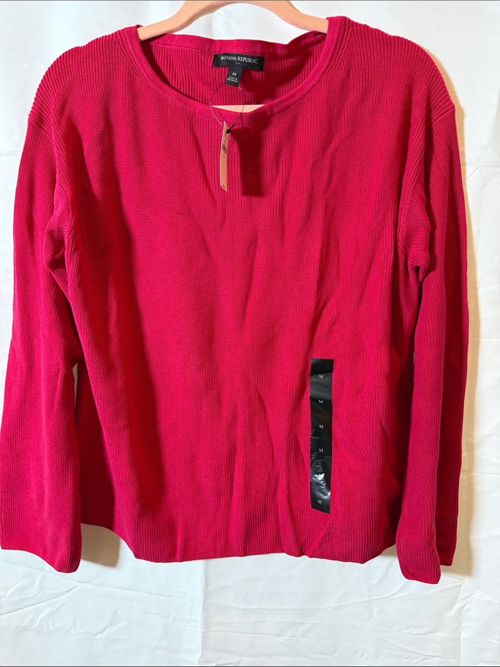 Banana Republic Women’s Long Sleeve Crewneck Top - Bright Pink